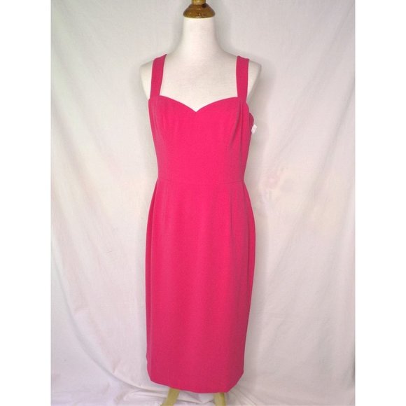 DRESS THE POPULATION Nicole Cocktail Dress Fuchsia Pink Large 8-10 NEW - Picture 4 of 7